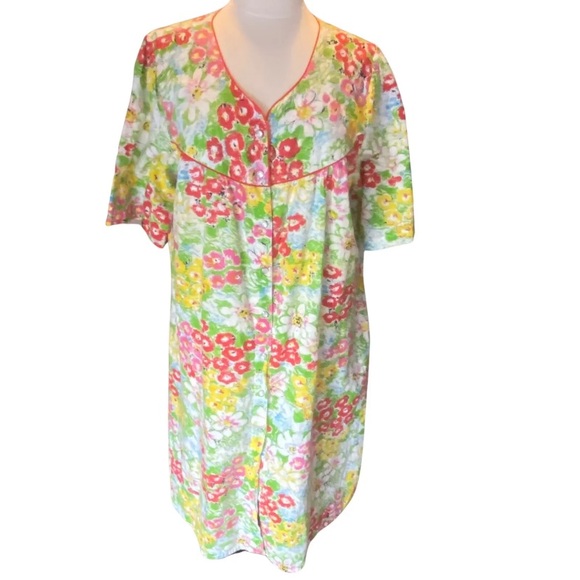 LA CERA Women's Floral Capri Pajama Set - 100% Cotton Button-Up PJs